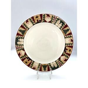 Vintage 1999 Sakura Majesticware Christmas Patch 12" Platter by Leslie Beck